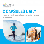 Immunomed - 2 capsules daily. Helps in keeping your immune system strong all seasons.